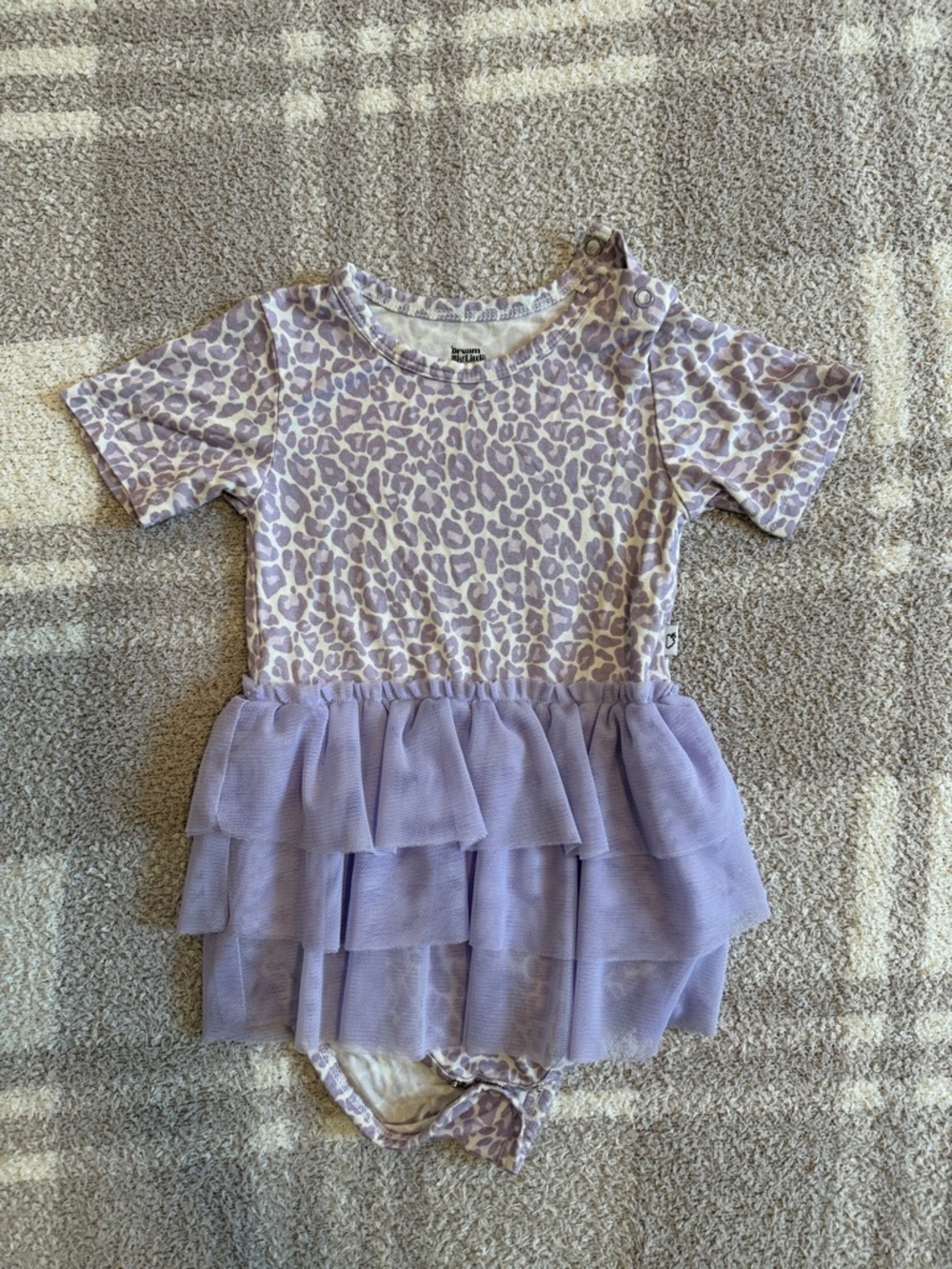 Lavender Leopard Ruffle Tutu Bodysuit